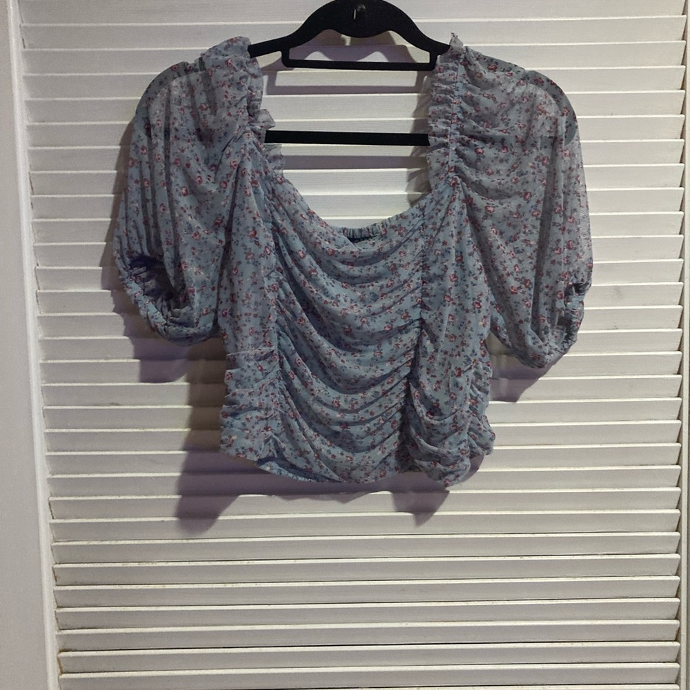Blue and Floral Top